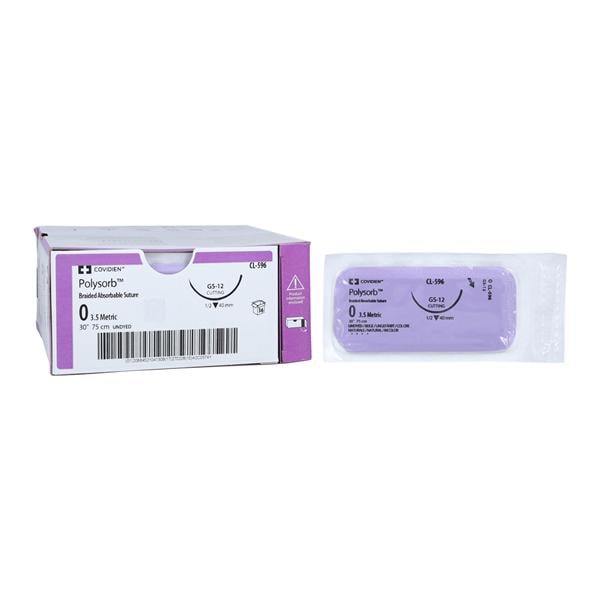 Polysorb Suture 0 30" Polyester Braid GS-12 Undyed 36/Ca