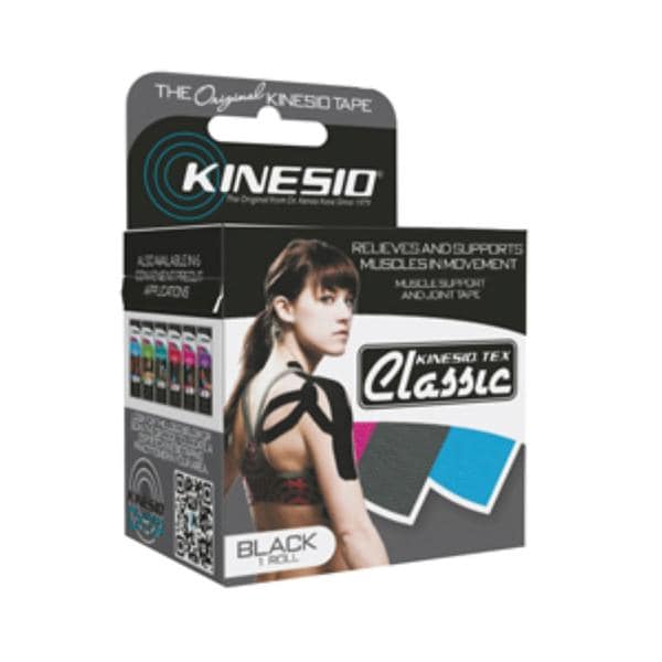 Kinesio Tex Classic Kinesiology Tape Cotton 2"x4.4yd Black Ea