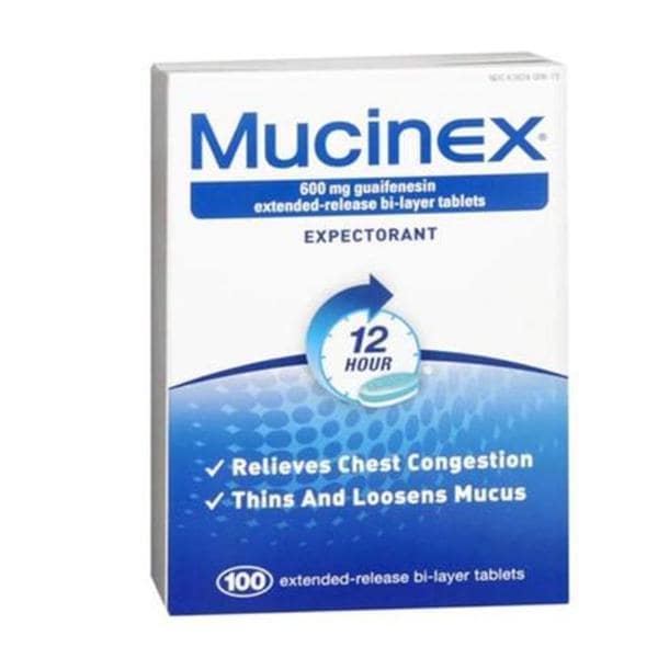 Mucinex Tablets 600mg 12Hr Extended Release 100/Pk