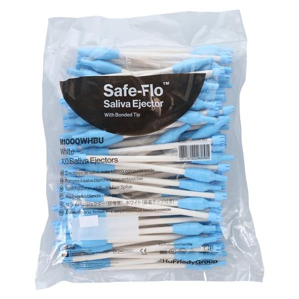 Safe-Flo Saliva Saliva Ejector White 100/Bg