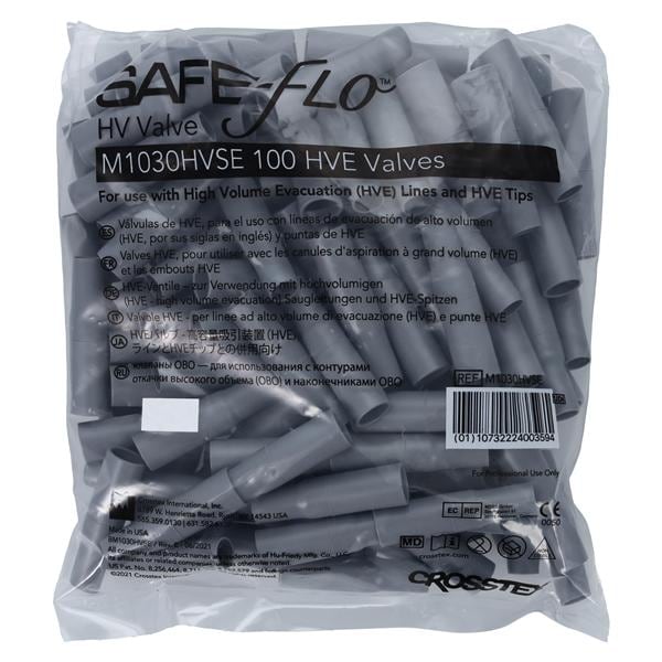 Safe-Flo Saliva Ejector Backflow Valve Gray 100/Bg