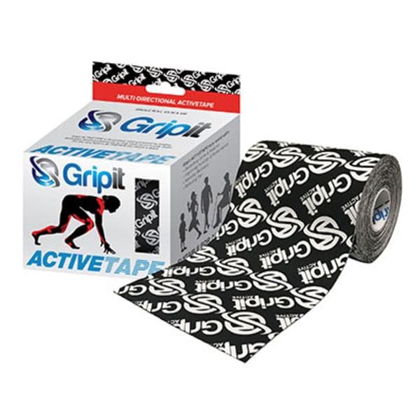 Gripit Activetape Kinesiology Tape Cotton/Nylon 4"x5.5yd Black Ea