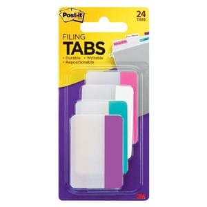 Post-it Filing Tabs 2" x 1.5" Assorted 6 Flags/Pad 24/Pk