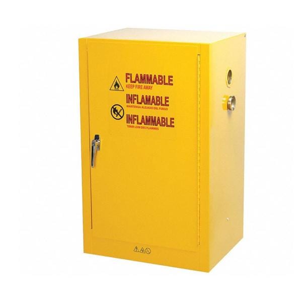 Storage Cabinet Manual Door/Without Legs 16g Steel Lockable Yellow/Red Ea