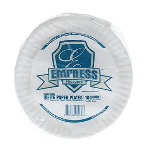 9" Uncoated White Paper Plate 1200/Ca