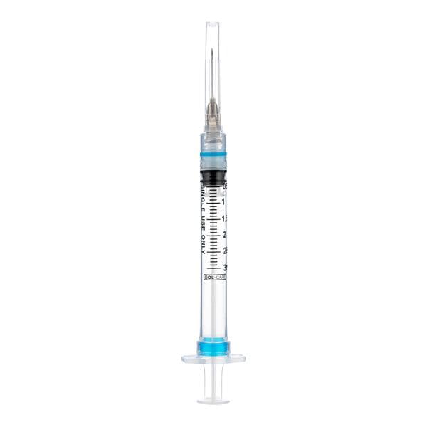 Sol-Care Hypodermic Syringe/Needle 22gx1" 3mL Luer Lock Sfty No Dead Spc 800/Ca