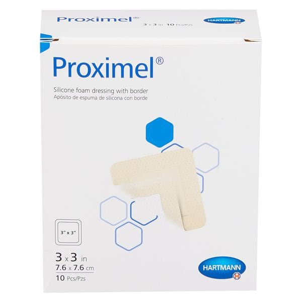 Proximel Silicone/Foam Wound Dressing 3x3" Multi-Layer Sterile Square Adhs Tn