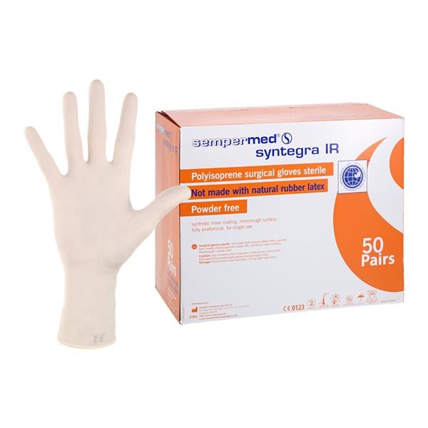 Syntegra IR Polyisoprene Surgical Gloves 5.5 Beige, 6 BX/CA