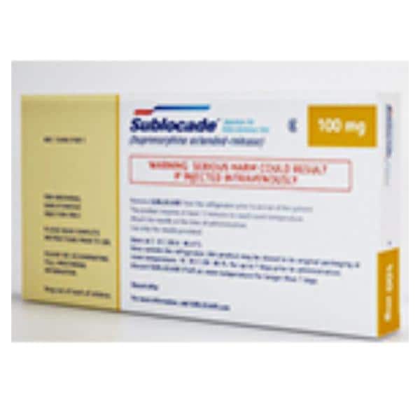 Sublocade Subcutaneous Injection 100mg Prefilled Syringe 0.5mL 1/Pk, 30 PK/CA