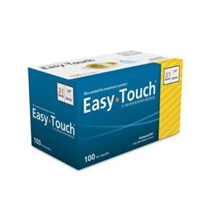 EasyTouch Insulin Pen Needle 31gx1/4" Yellow _ 100/Bx