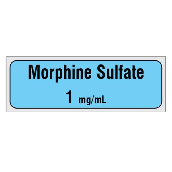 Drug Tape Label Morphine Sulfate/1mg/mL Blue 1/2x500" 1/Rl
