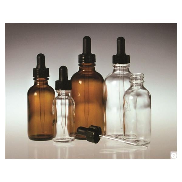 Dropper Bottles Glass Clear 31x79mm 1oz 48/Ca