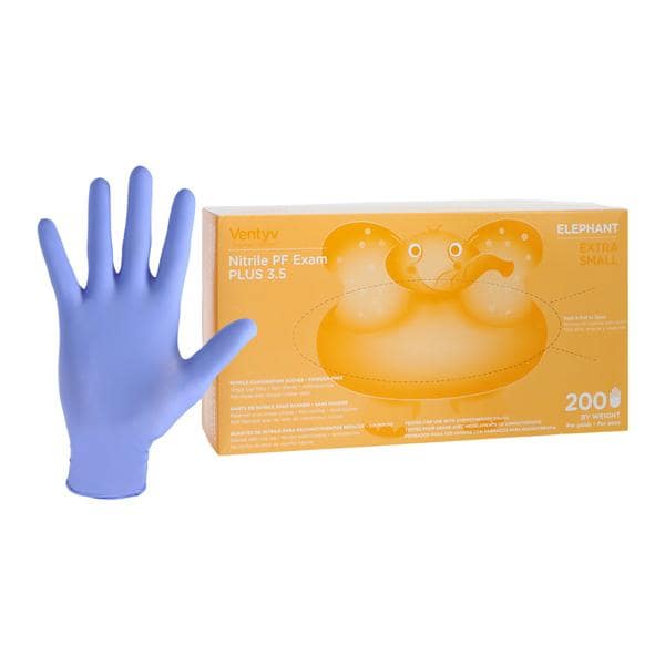 Elephant Nitrile Exam Gloves X-Small Violet Blue Non-Sterile