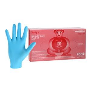 Kangaroo Nitrile Exam Gloves Medium Blue Non-Sterile, 10 BX/CA