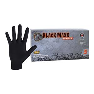 Black Maxx Nitrile Exam Gloves Small Black Non-Sterile
