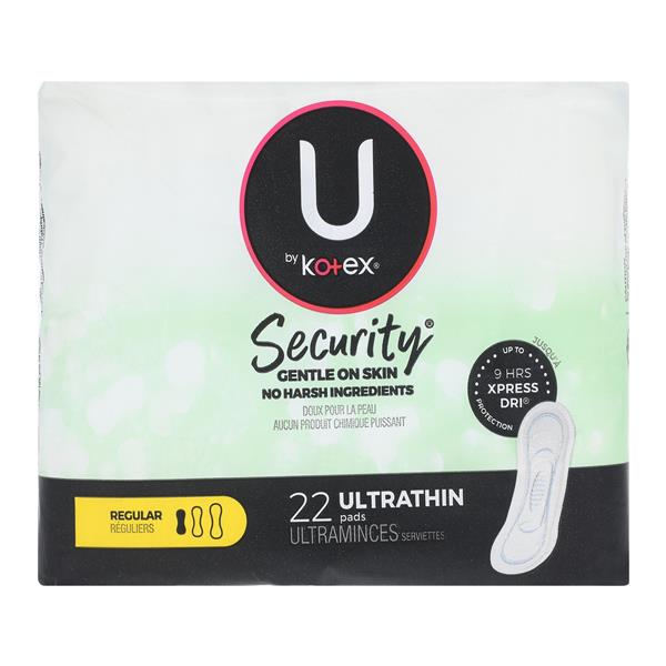 U by Kotex Security Feminine Pad, Regular Absorbency - Simply Medical