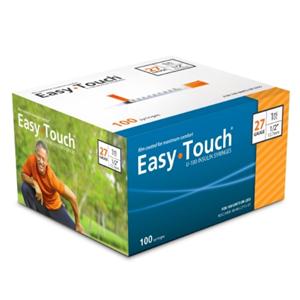 EasyTouch Insulin Syringe/Needle 27gx1/2" 1cc Orange Conventional LDS 500/Ca