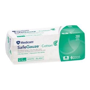 SafeGauze Cotton Non-Woven Gauze 4x4" 4 Ply Non-Sterile LF