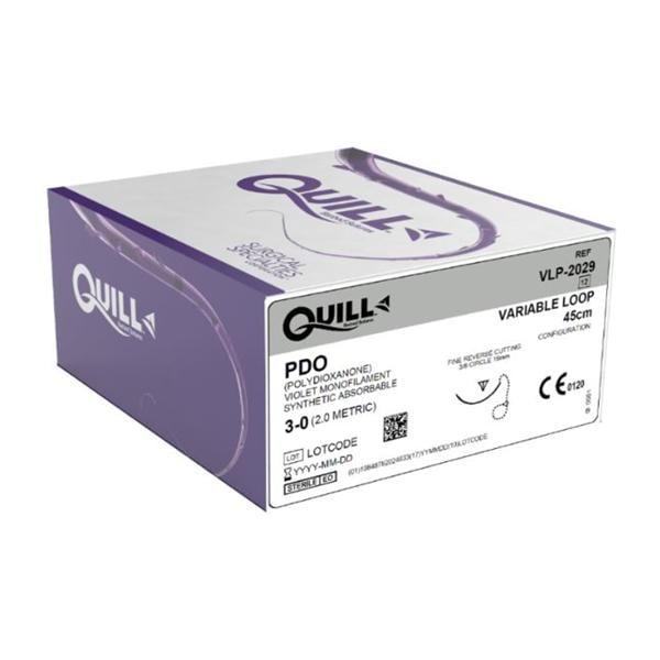 Quill Suture 3-0 45cm Synthetic Monofilament _ Violet 12/Bx