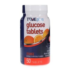 TruePlus Glucose Tablets 15gm Orange 50/Ct, 12 CR/CA
