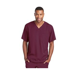 Skechers Scrub Top V-Neck 1 Pocket X-Large Wine Mens Ea