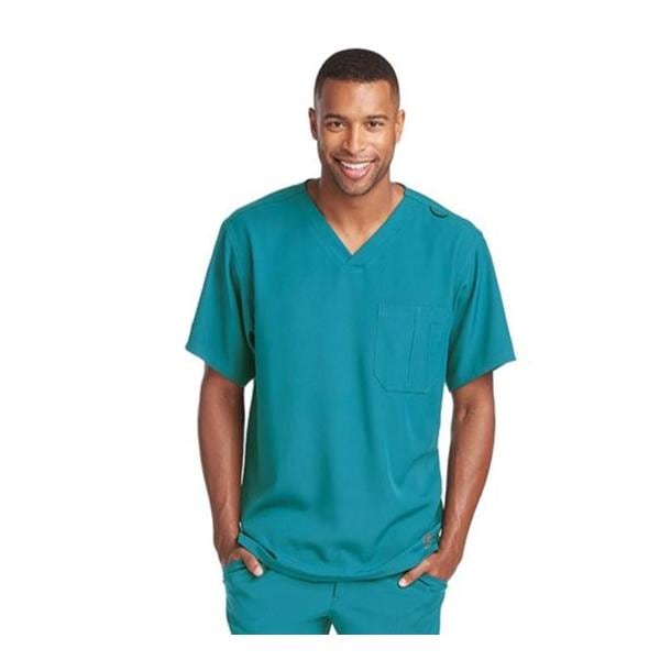 Skechers Scrub Top V-Neck 1 Pocket 2X Large Teal Mens Ea