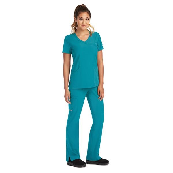 Skechers Scrub Top 3 Pockets 2X Small Teal Womens Ea