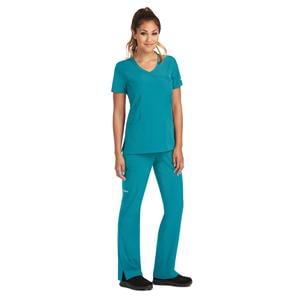 Skechers Scrub Top 3 Pockets Small Teal Womens Ea