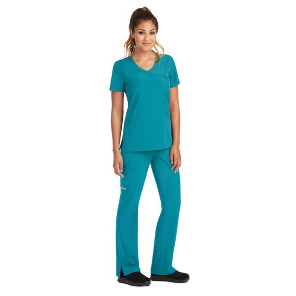 Skechers Scrub Top 3 Pockets Small Teal Womens Ea