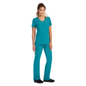 Skechers Scrub Top 3 Pockets Large Teal Womens Ea