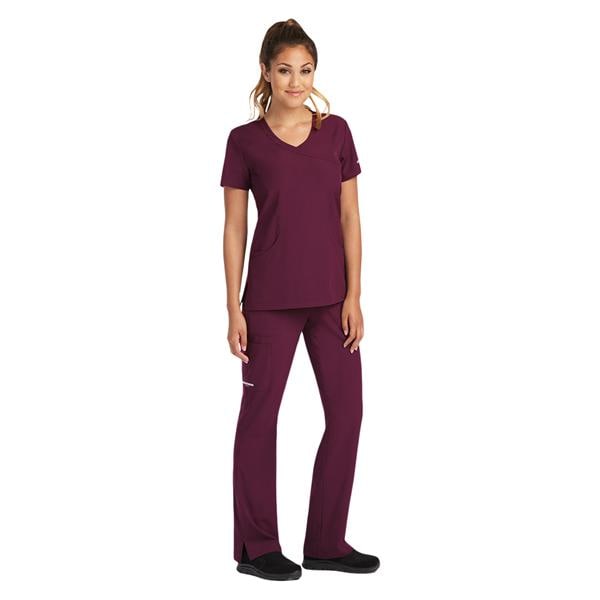 Skechers Scrub Top 3 Pockets Large Wine Womens Ea