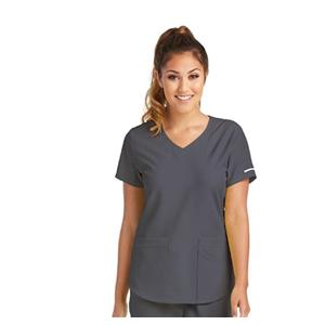 Skechers Scrub Scrub Top V-Neck 3 Pockets X-Small Pewter Womens Ea