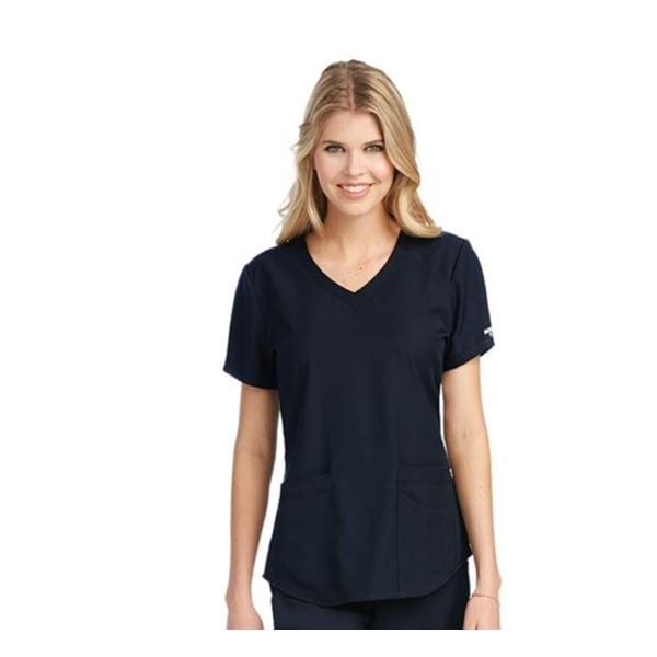 Skechers Scrub Scrub Top Plystr / Spndx V-Neck 3 Pockets 3X Large Blk Womens Ea