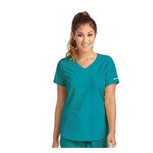 Skechers Scrub Scrub Top Poly / Spndx V-Neck 3 Pockets 2X Large Teal Womens Ea