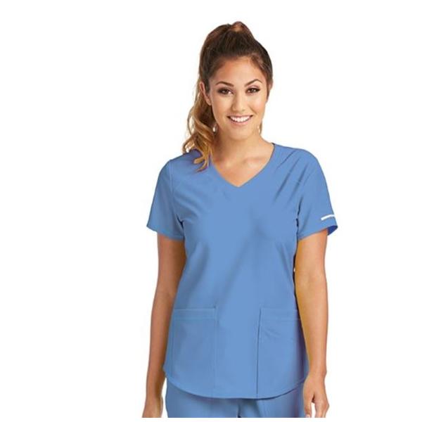 Skechers Scrub Scrub Top Poly / Spndx V-Neck 3 Pockets 4X Large Ceil Womens Ea