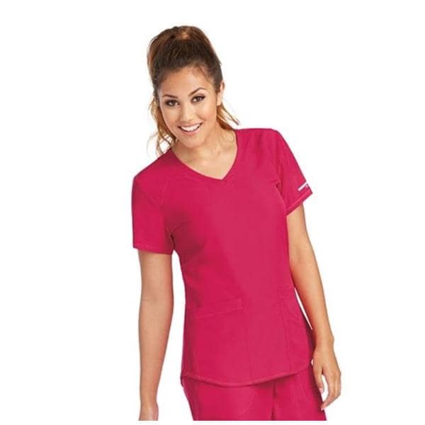 Skechers Scrub Scrub Top V-Neck 3 Pockets 3X Large Cherry Pie Womens Ea