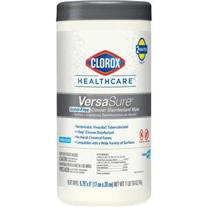 Clorox VersaSure Surface Disinfectant Wipes Large Canister 85/Pk, 6 PK/CA