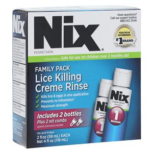 Nix Creme Rinse 1% 2oz 2/Pk, 12 PK/CA