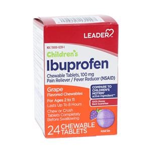 Ibuprofen Chewable Tablets 100mg Junior Strength Grape 24/Bx
