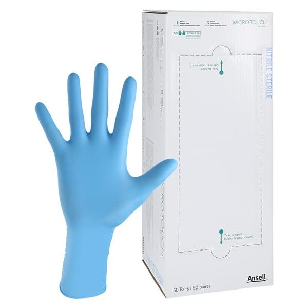 Micro-Touch Nitrile Exam Gloves Large Blue Sterile