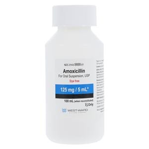 Amoxicillin Oral Suspension 125mg/5mL Dye Free Tutti-Frutti Bottle 100mL/Bt