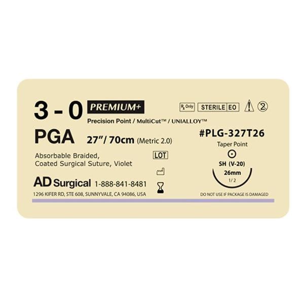 Premium Suture 2-0 27'' PGA Braid GS-21 Undyed 12/Bx