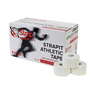 Strapit Athletic Tape Cotton 1.5"x15yd White 32/Bx