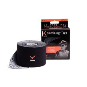 KT Tape Kinesiology Tape Cotton/Elastic 2"x16' Black 4/pk