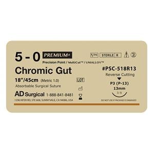 Premium Suture 5-0 18" Chromic Gut Monofilament P-13 Brown 12/Bx