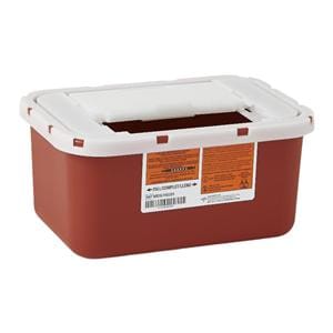 Sharps Disposal Container 1gal Red 10.25x7x5.75" Horizontal Drop Plastic 32/Ca