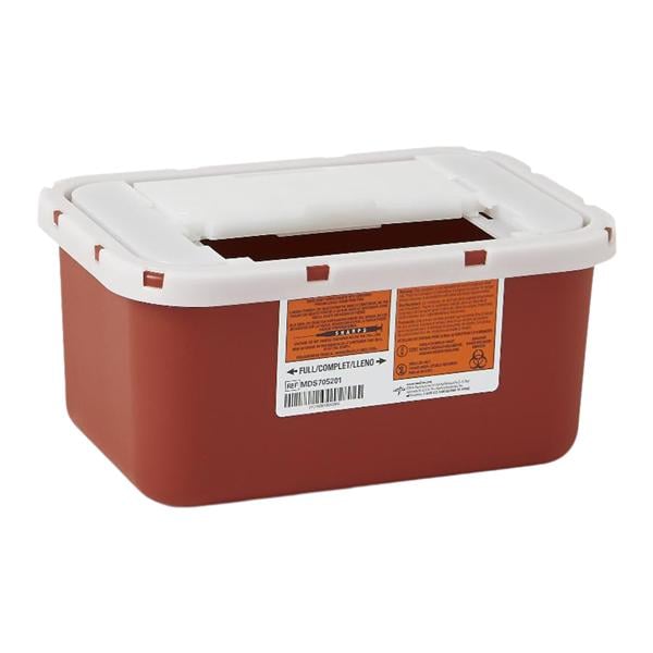 Sharps Disposal Container 1gal Red 10.25x7x5.75" Horizontal Drop Plastic 32/Ca