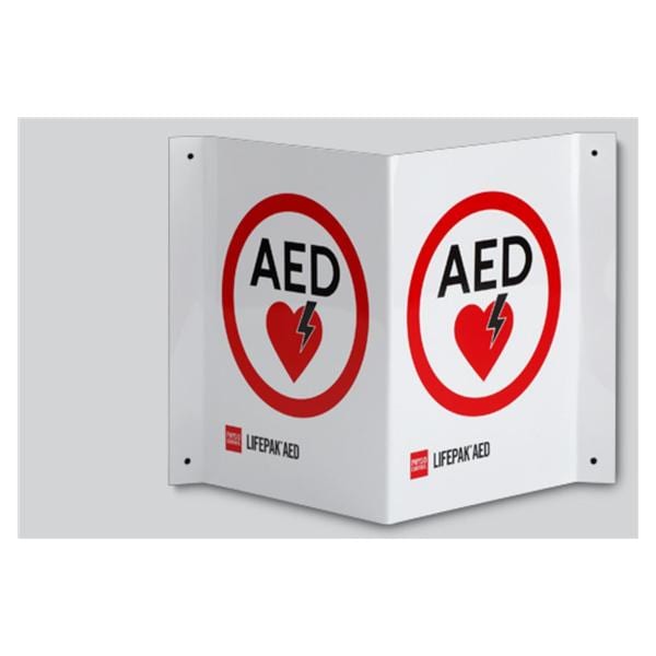 Physio-Control AED Wall Sign Tent Style w/Traditional Logo Ea