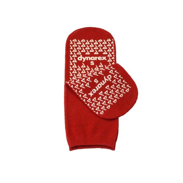 Slipper Socks Polyester/Spandex Red Small Disposable 48/Ca