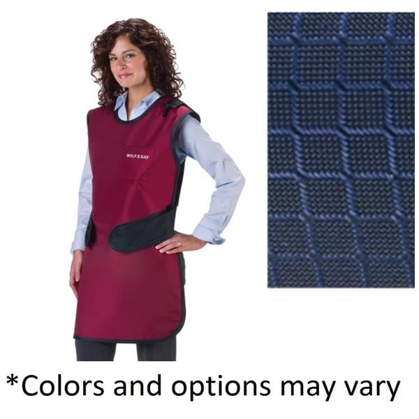 Easy Wrap X-Ray Apron Navy Blue Lightweight 22x37" With Thyroid Collar Ea